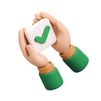 3D Hands Holding Check Mark Box on Transparent Background Cartoon png