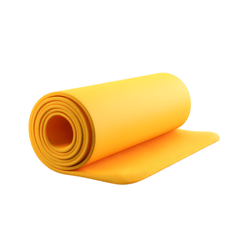 Rolled Up Yellow Yoga Mat Illustration on Transparent Background illustration png