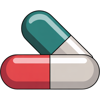 Two Color Capsules Representing Medication Pills png