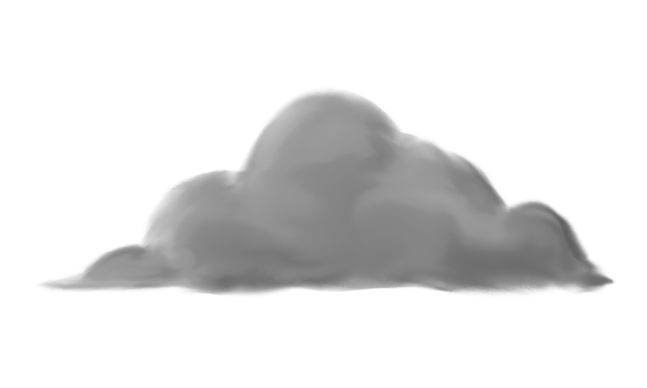 Grey cloud on transparent background. png