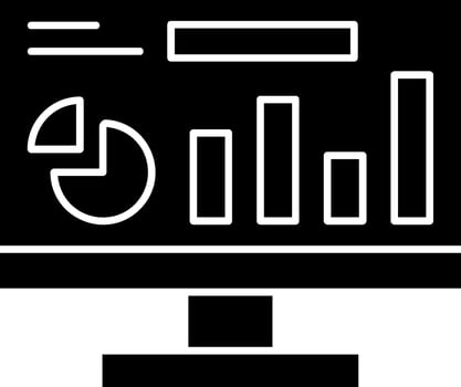 Online Statistics Glyph Icon vector