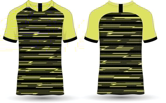Yellow and black striped rugby jersey vector