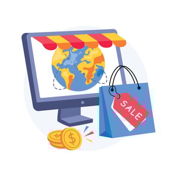 Global Store Concept Style illustrations. EPS 10 File vector