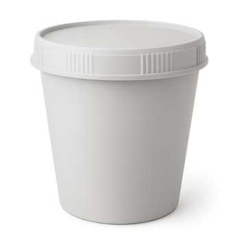 white plastic container with lid on a transparent background png