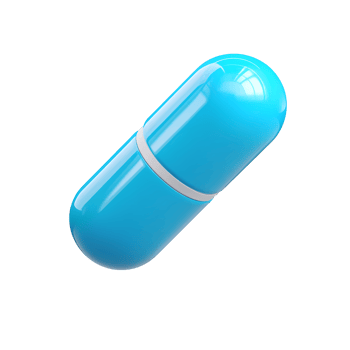 Blue Capsule Pill 3D Render on Transparent Background high quality render png