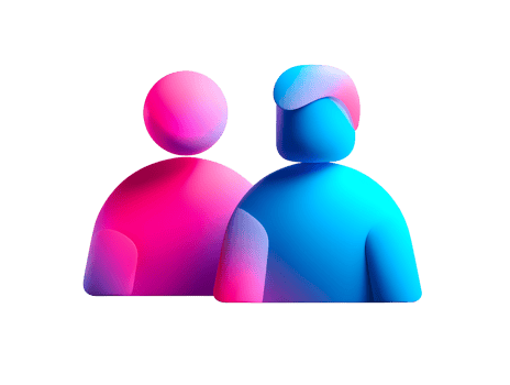 3D Gradient User Icons on Transparent Background Two vibrant user png