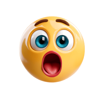 Surprised Emoji with Open Mouth on Transparent Background png