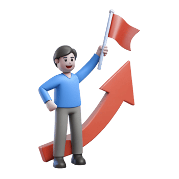 success and growth 3D men image png