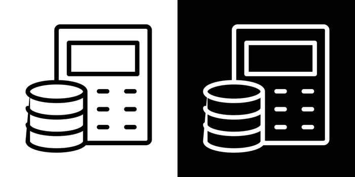 Budget icons set in stroke line style vector