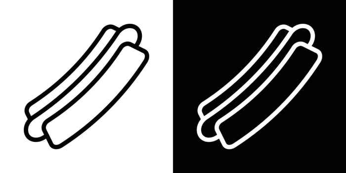 Hot dog icons set in stroke line style vector