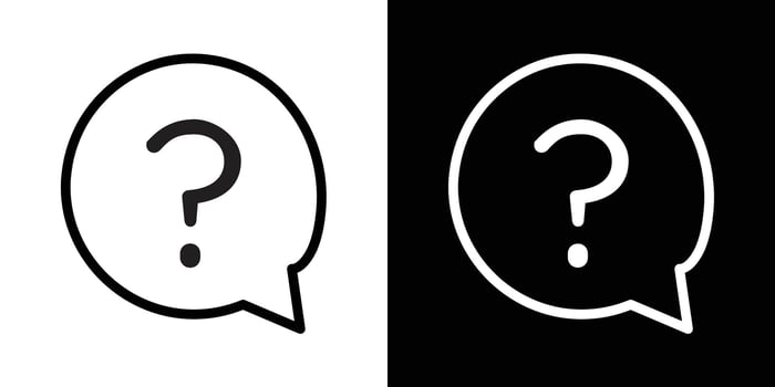 Question mark icons set in stroke line style vector