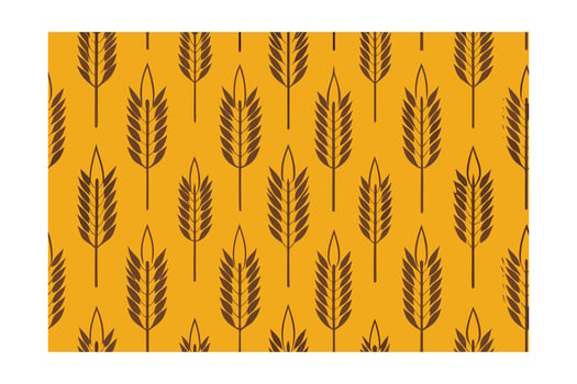 Seamless pattern brown wheat stalks on a golden yellow grain agriculture vector