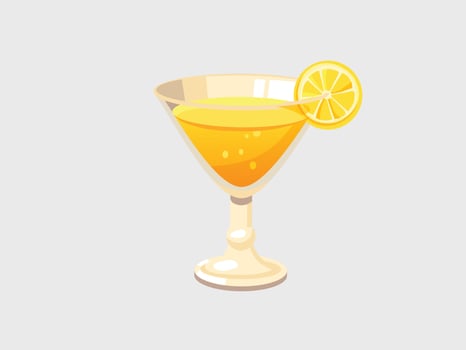 Lemon Cocktail Illustration, Lemon in a glass, creative illustration design illustration on Transparent vector