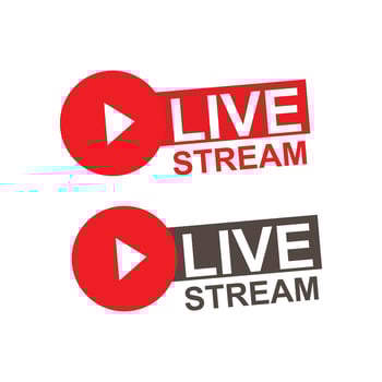 Live Broadcast Symbols for Internet Streaming and Online Shows vector