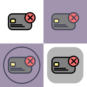Card with cancel icon illustration vector