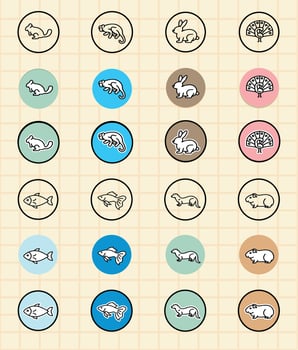 Collection of animal icons for games vector