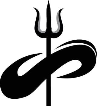 Trishul Illustration Hindu Lord Shiva's Trident Symbol for Spiritual and Religious Design vector