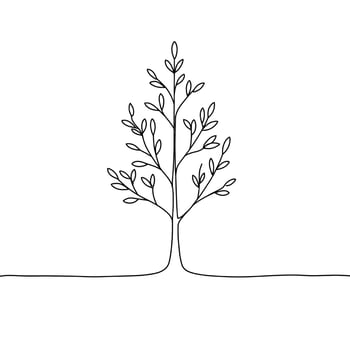Simplified Tree Icon for Environmental Representation vector