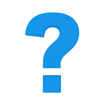 Bright blue question mark symbol isolated on transparent background for queries and uncertainty png
