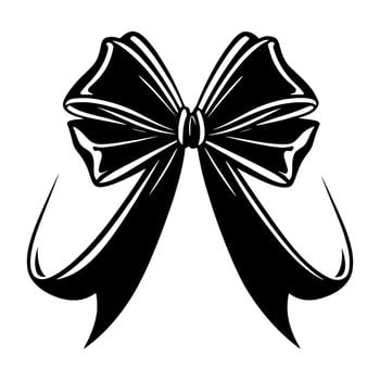Elegant black ribbon bow illustration vector