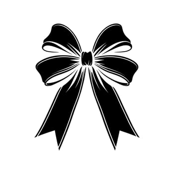 Elegant black ribbon bow silhouette for gifts and decorations vector