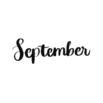 Handwritten September Lettering Calligraphy Word Illustration png