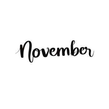 Handwritten November Lettering Calligraphy Word Illustration png