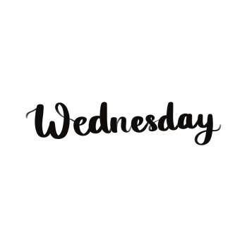 Handwritten Wednesday Lettering Calligraphy Word Illustration for Calendar and Midweek Theme png