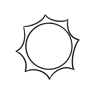 Minimalist Sun Line Drawing Boho and Celestial Sun Outline Illustration png