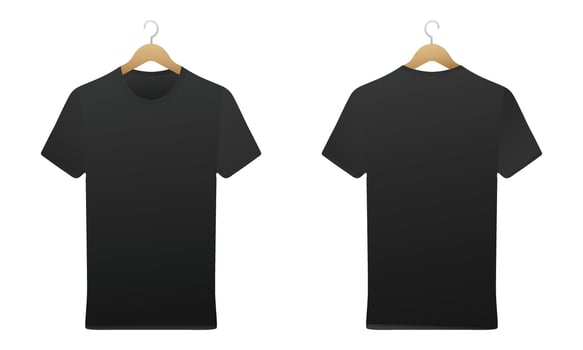 Black plain short sleeve t-shirt mockup vector