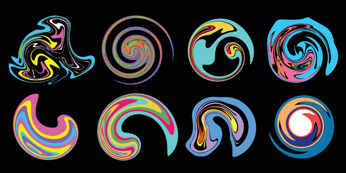abstract colorful circles liquid element vector