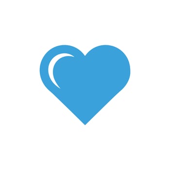 Blue heart symbol with white background representing love and care concept vector