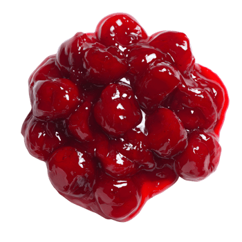 Transparent background with cherry pie filling showcasing vibrant red fruit texture png