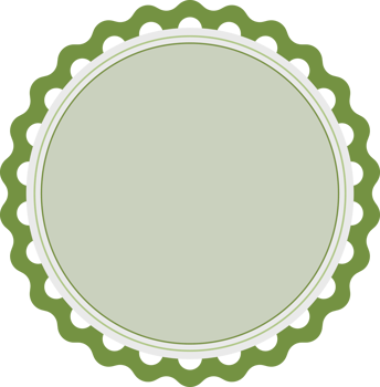 Green Blank Label with Scalloped Edge png