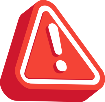 Red Warning sign icon 3d isolated clipart png