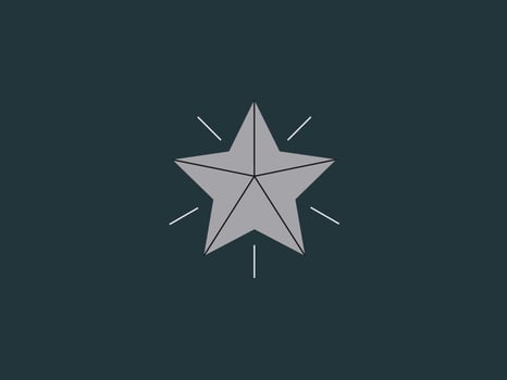 solid grey five pointed star centered on a dark teal background vector