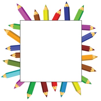 A square frame from colored pencils. vector