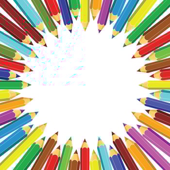 Frame from colored pencils. vector