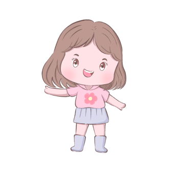 girl drawing with decorations flat hand drawn child character for kids png