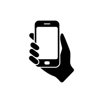 Hand Holding Smartphone Device Screen Blank Mobile Technology Connection Digital Communication Connectivity vector