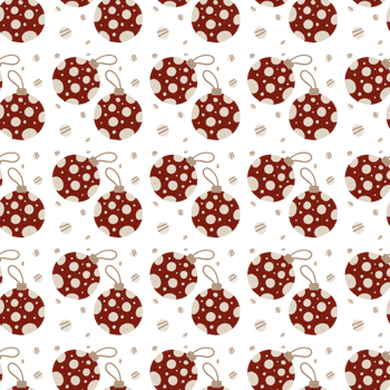 Red Christmas balls print pattern. Papers vinyl, Fabric surface design, winter books file gifts. Christmas festival seamless pattern. png