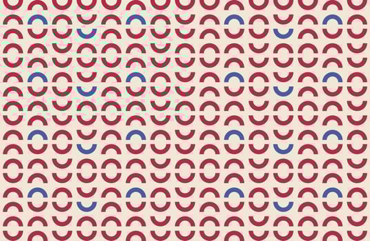 Retro geometric seamless background with repeating semi-circle shapes vector