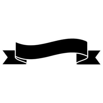 decorative ribbon icon over white background, illustration silhouette style design vector