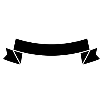 ribbon banner decoration isolated icon illustration graphic design black and white vector