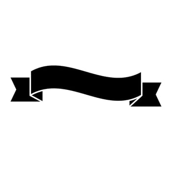 ribbon banner decoration icon illustration design graphic flat style black and white vector