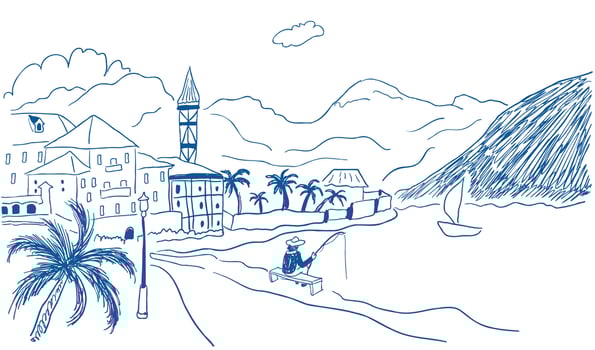 resort town landscape vector