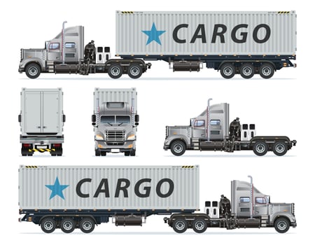 Illustration of a cargo truck vector