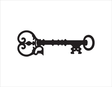 Vintage key home logo design. vector
