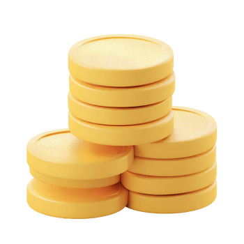 Stack of Coins on Transparent Background stack stylized yellow coins png