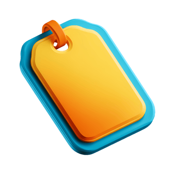 Colorful Tag Icon on Transparent Background Vibrant orange and teal png